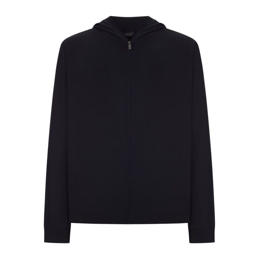 Gucci Men Soft Rayon Jersey Zip-Up Jacket